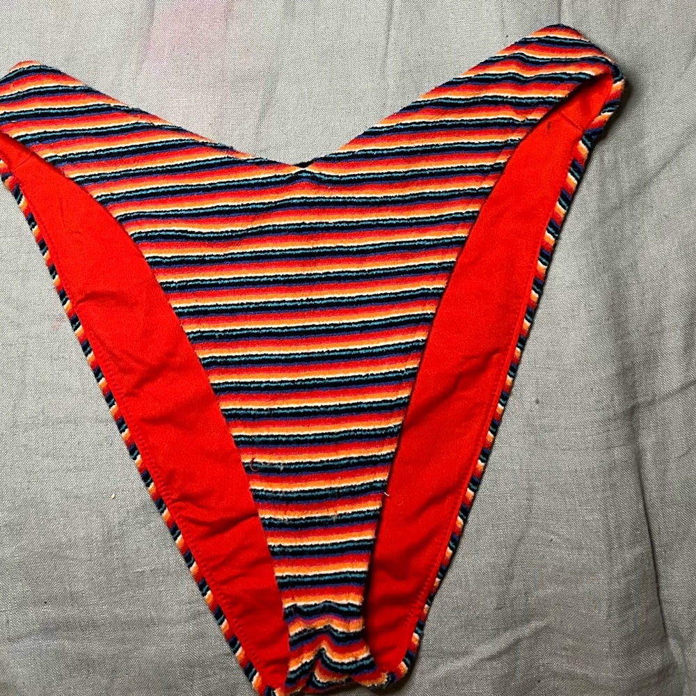 Frankie’s Bikinis Sunset Stripe Terry Bikini Bottoms